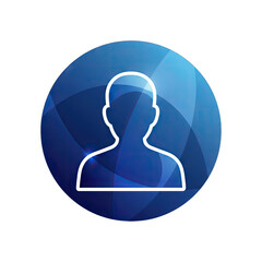 Abstract Blue Circular Icon Representing A Human Silhouette Isolated On A Black Background With Subtle Light Effects And A Modern Digital Feel
