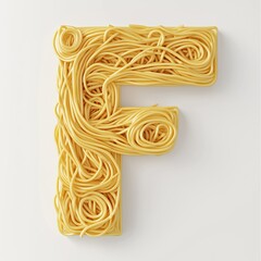 font F shape from noodle pasta for children food simple breakfast, isolated white