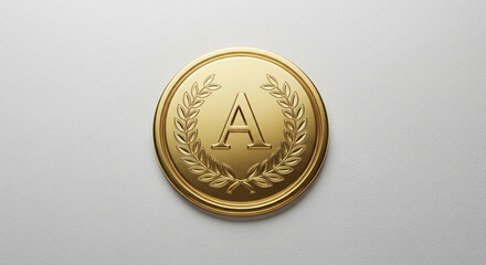 Gold Embossed Wax Seal Letter A