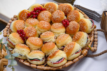 Delicious mini sandwich on plate