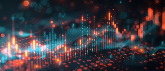 Digital chart background, stock business graph Abstract data screen exchange global trade economy.