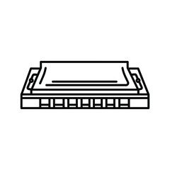 Harmonica line icon, outline vector sign, linear style pictogram isolated on