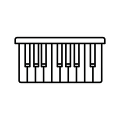 Piano keyboard isolated on for musical instrument concept