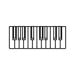 Piano keyboard outline isolated on for design and decoration