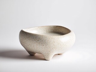 Minimalist handcrafted ceramic incense holder with organic asymmetrical shape