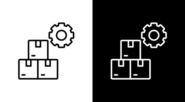 Stock Management White Icon Set Design