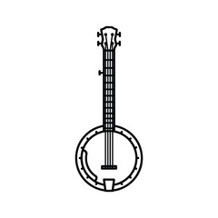 Banjo musical instrument isolated on in vector style