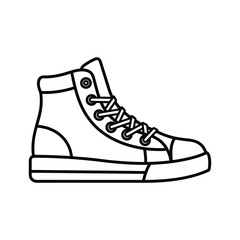 High top sneaker icon isolated on, casual footwear and shoe