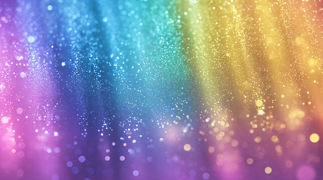 虹色パステルの光粒子グラデーション
