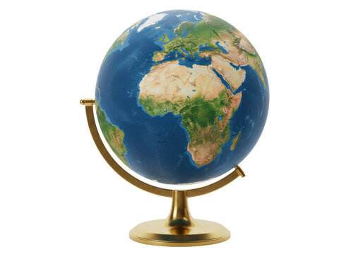 Isolated decorative Earth globe centered on Africa and Europe, geography world atlas