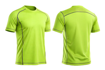 Bright Neon Green T-Shirt Front and Back View – 3D Apparel Mockup for Sportswear and Clothing Design