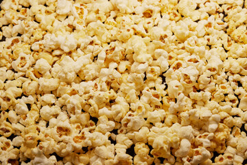 Close-up of fresh popcorn, full frame