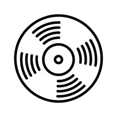 Vinyl record icon isolated on, music and entertainment concept