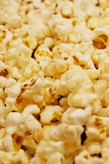 Close-up of fresh popcorn, full frame