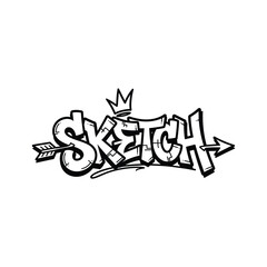 Sketch graffiti isolated on, a creative urban art form