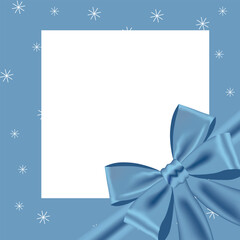 christmas background with bow and frame