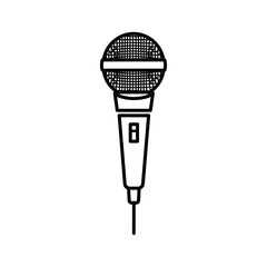 Microphone isolated on for recording and broadcasting