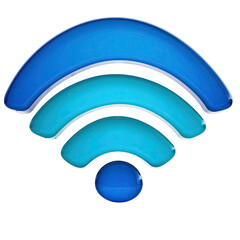 Abstract Blue Wifi Signal Icon on Black Background Digital Representation of Wireless Connectivity Technology Network