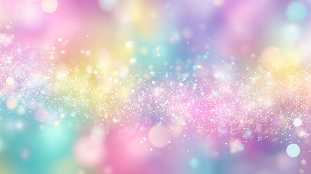 虹色パステルの光粒子グラデーション