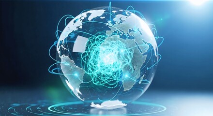 Digital Network Visualization on Earth in a Futuristic Environment