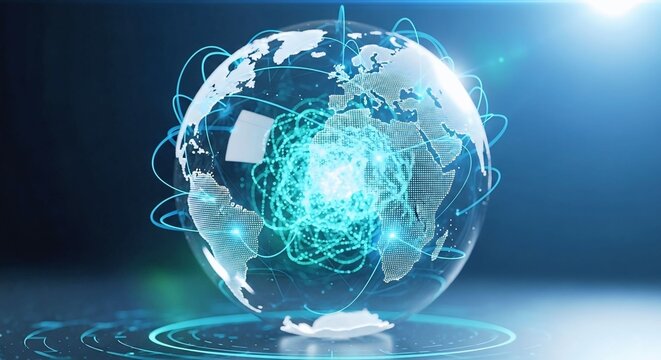 Digital Network Visualization on Earth in a Futuristic Environment