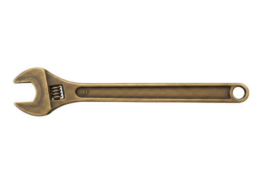 Isolated adjustable wrench tool, maintenance plumbing work equipment, repair fix support