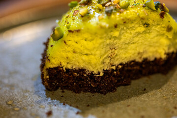 Close-Up of Pistachio Tart
