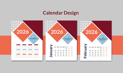 Business Calendar 2026 Template – Clean & Modern Design.
