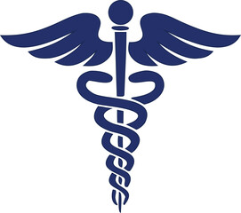 caduceus medical symbol with wings and snakes, perfect vector icon for healthcare logos, medical branding, hospitals, clinics, and wellness designs.