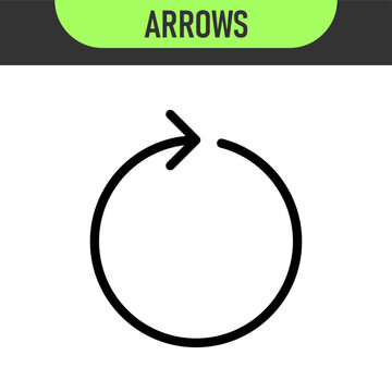 Circle arrow icon set. Circular arrow icon, refresh, reload arrow icon symbol sign, vector illustration. Color icons set