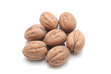 Walnuts isolated on white background