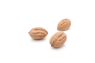 Walnuts isolated on white background