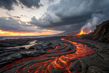 sunset in the desert