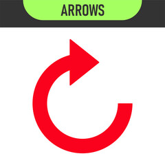 Circle arrow icon set. Circular arrow icon, refresh, reload arrow icon symbol sign, vector illustration. Color icons set