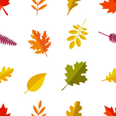 Autumn Leaves Seamless Pattern Vector