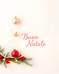 Simple Elegant Christmas Scene With “Buon Natale” Text