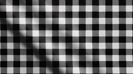 Highangle shot of black and white checkered fabric with a textured surface