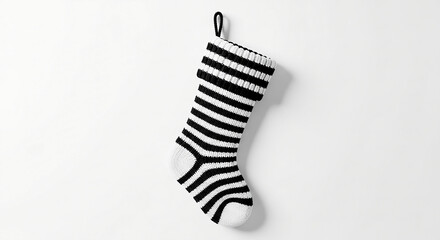 striped Christmas sock on a white background