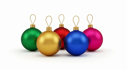 Colorful christmas balls on white background