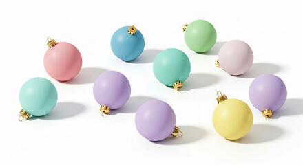 Colorful Christmas bauble on white background
