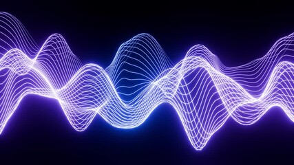 New Equalizer purple with blue waved VJ loop background