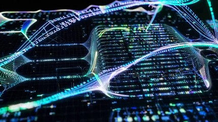 Abstract visualization of digital data streams flowing through a complex network infrastructure. - Powered by Adobe