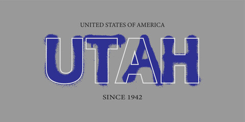 Retro typography university united states state vintage slogan print, 
highlighted grunge texture for graphic t-shirt or sweatshirt hoodie - Vector