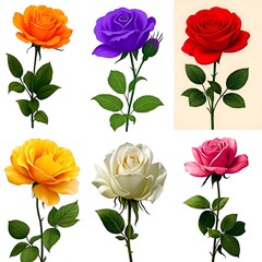 set of roses vector