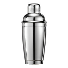 Cocktail shaker stainless steel, isolated on transparent background