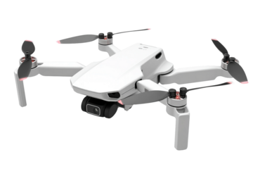 Smart pocket drone isolated on transparent background