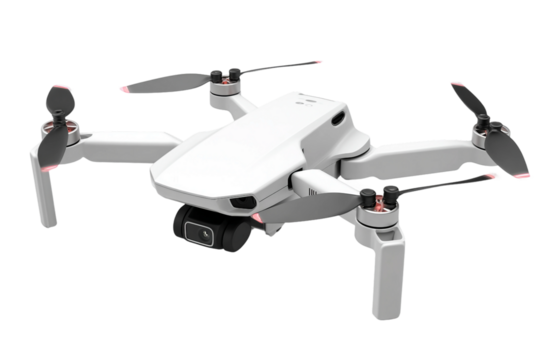 Smart pocket drone isolated on transparent background
