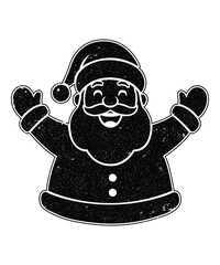  Grunge Style Cheerful Santa Claus Christmas Vector Art Design.