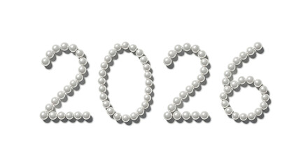 Elegant 2026 numerals crafted from luminous pearls, symbolizing luxury and new beginnings.