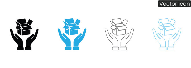 Safely delivered package, open and ready. Symbolizes care, protection, and safe delivery, ideal for your modern shipping or e-commerce needs. Available in multiple styles.